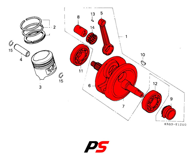 Virabrequim Completo C/ Rolamentos Honda Cbx Nx Xr 200
